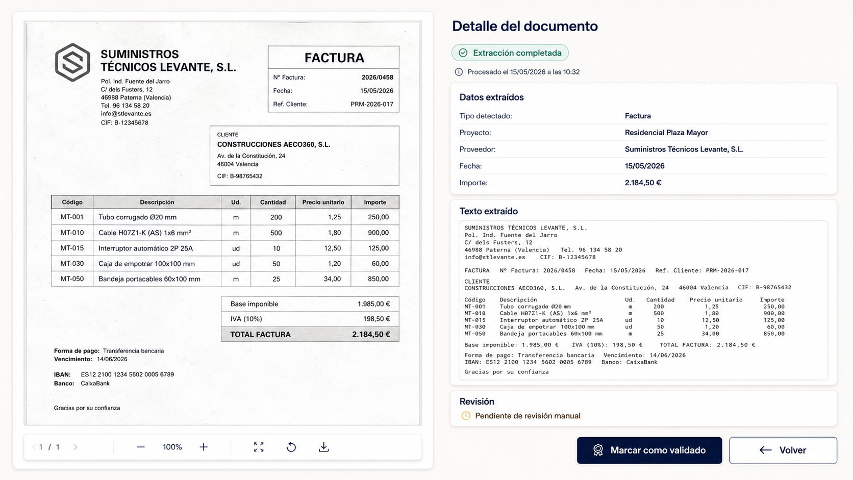 Vista de Extrae texto de PDFs e imágenes