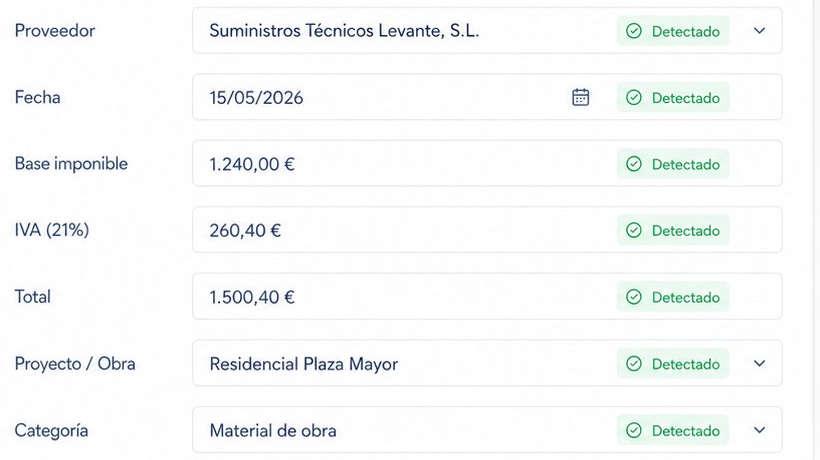 Vista de Revisión y validación en AECO360°